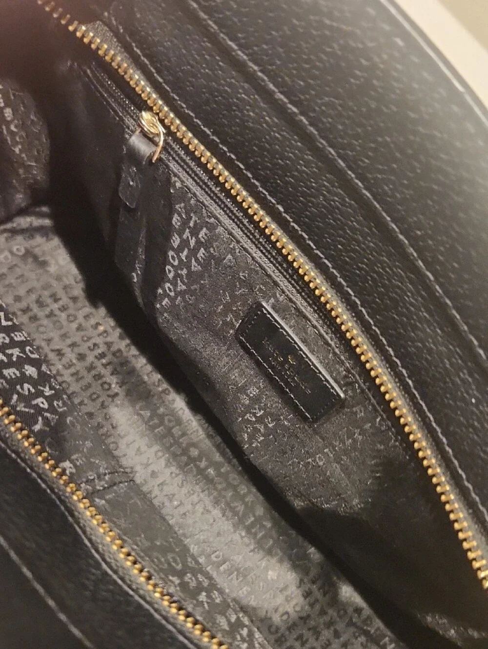 kate spade Black and White Leather Two-Tone Satchel
